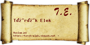 Török Elek névjegykártya