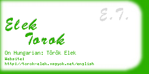 elek torok business card