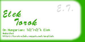 elek torok business card